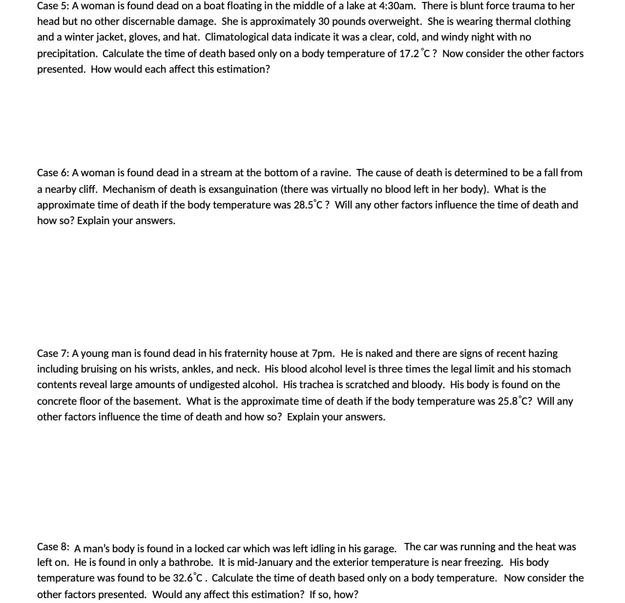 Case 5: A woman is found dead on a boat floating