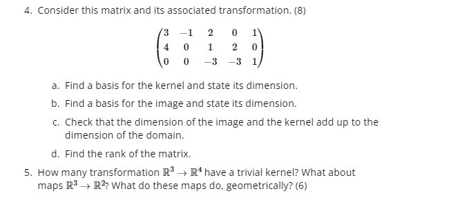 1. Invert these matrices. (Show the steps of your