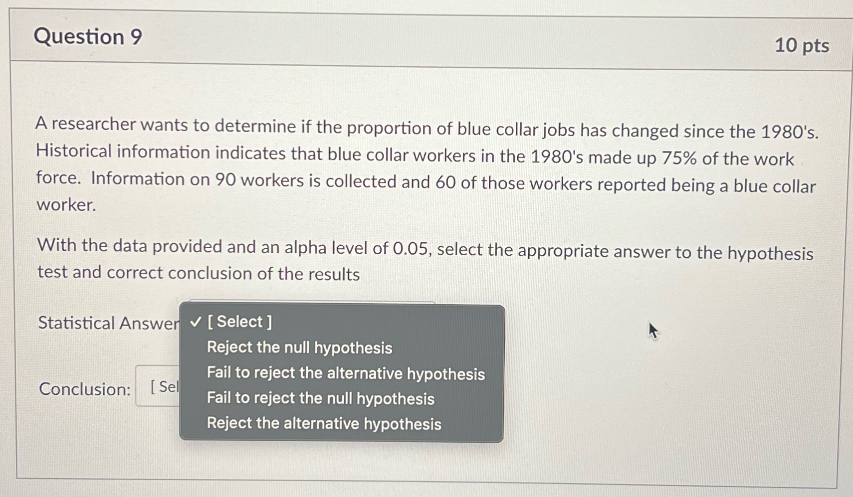 The list of answers provided in the picture are