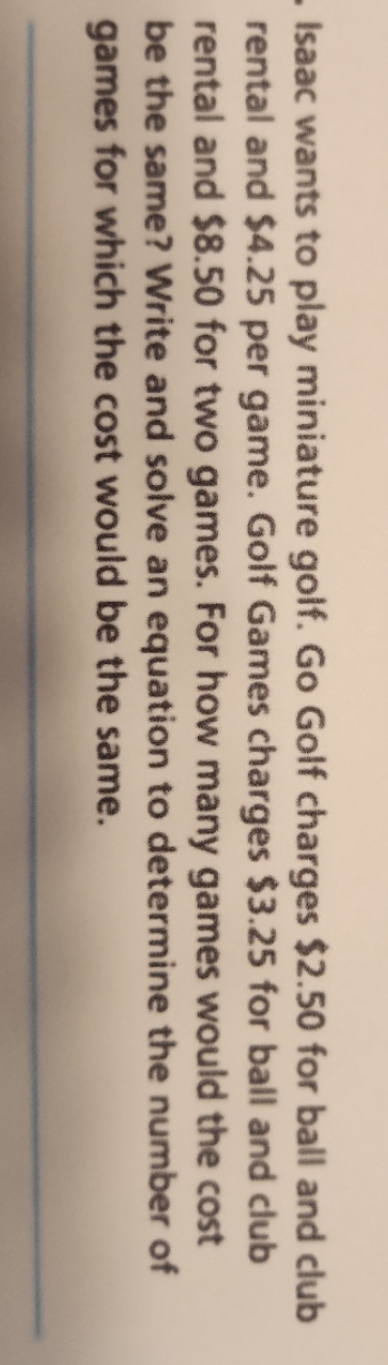 Isaac wants to play miniature golf. Go Golf