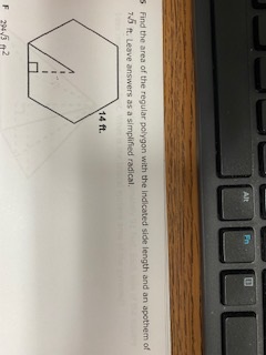 Find the area of the regular polygon with the