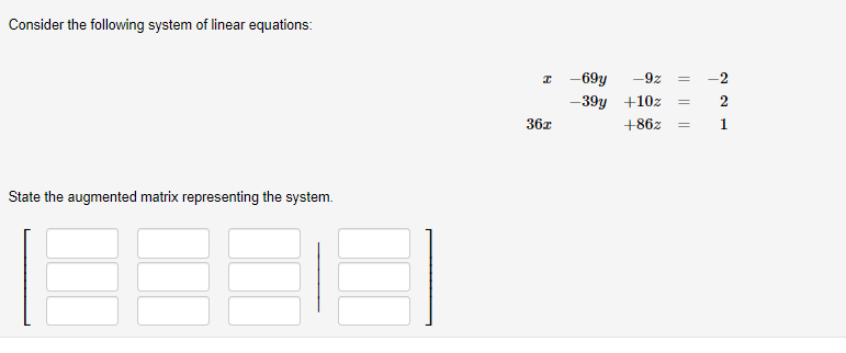Consider the following system of linear