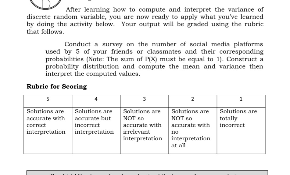 Lesson: Variance of discrete random variable. The