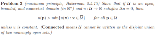 Problem 3 (marimum principle, Haberman 2.5.13)
