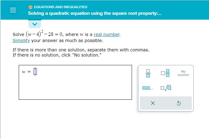 module is equations and inequalities, topic is