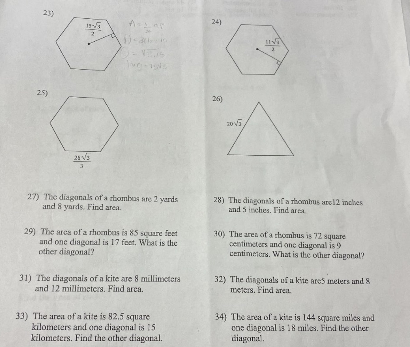 Need Help Please, Thank You! 23) A = Lap 24) 15