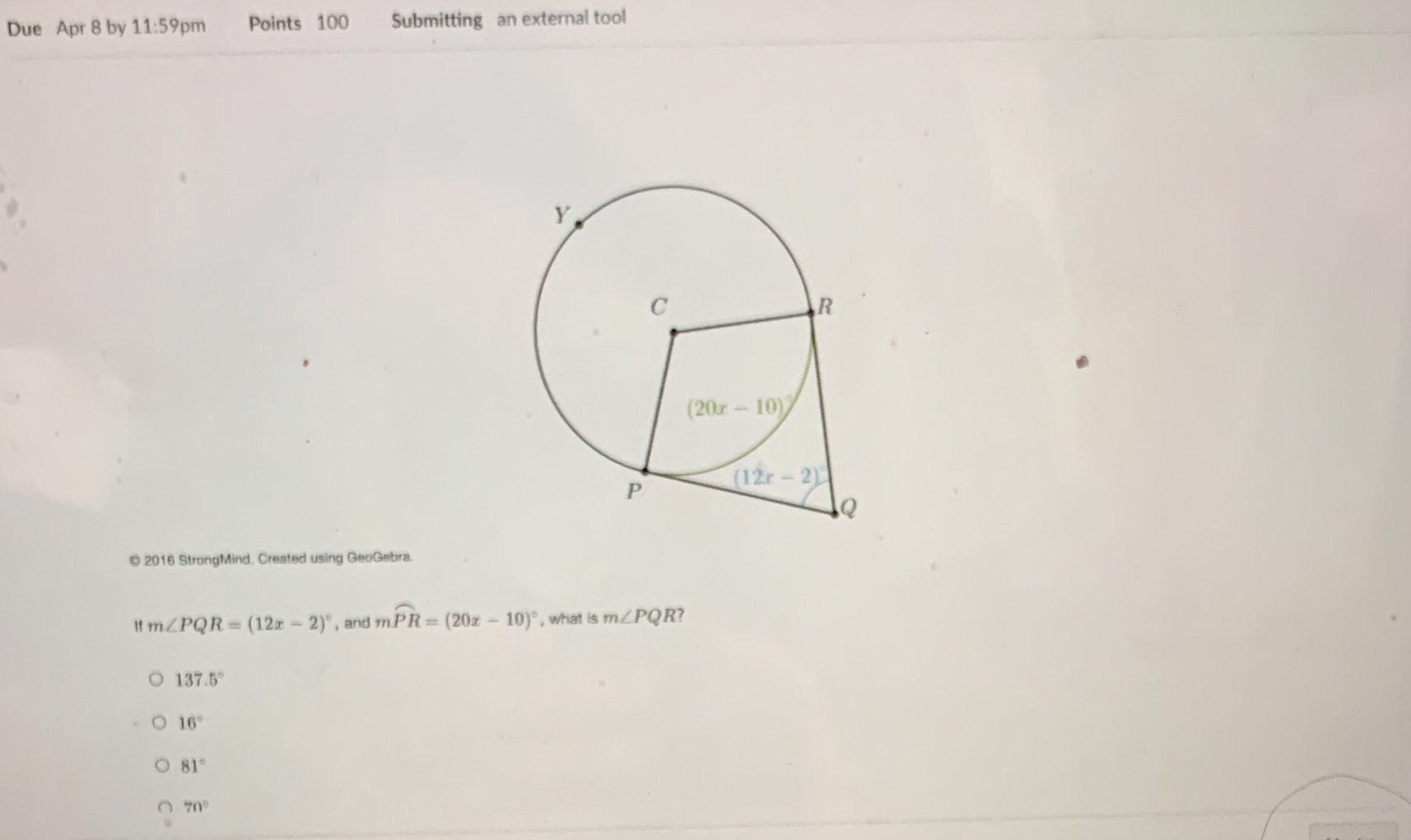 Due Apr 8 by 11:59pm Points 100 Submitting an