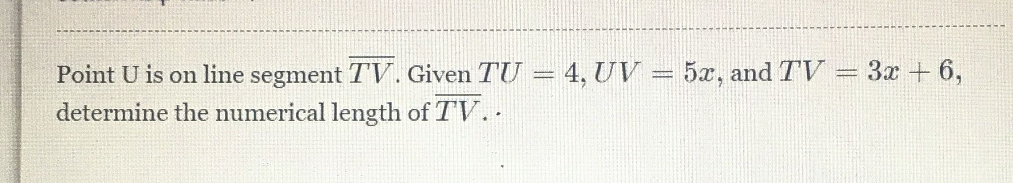 what is the answer ? Point U is on line segment