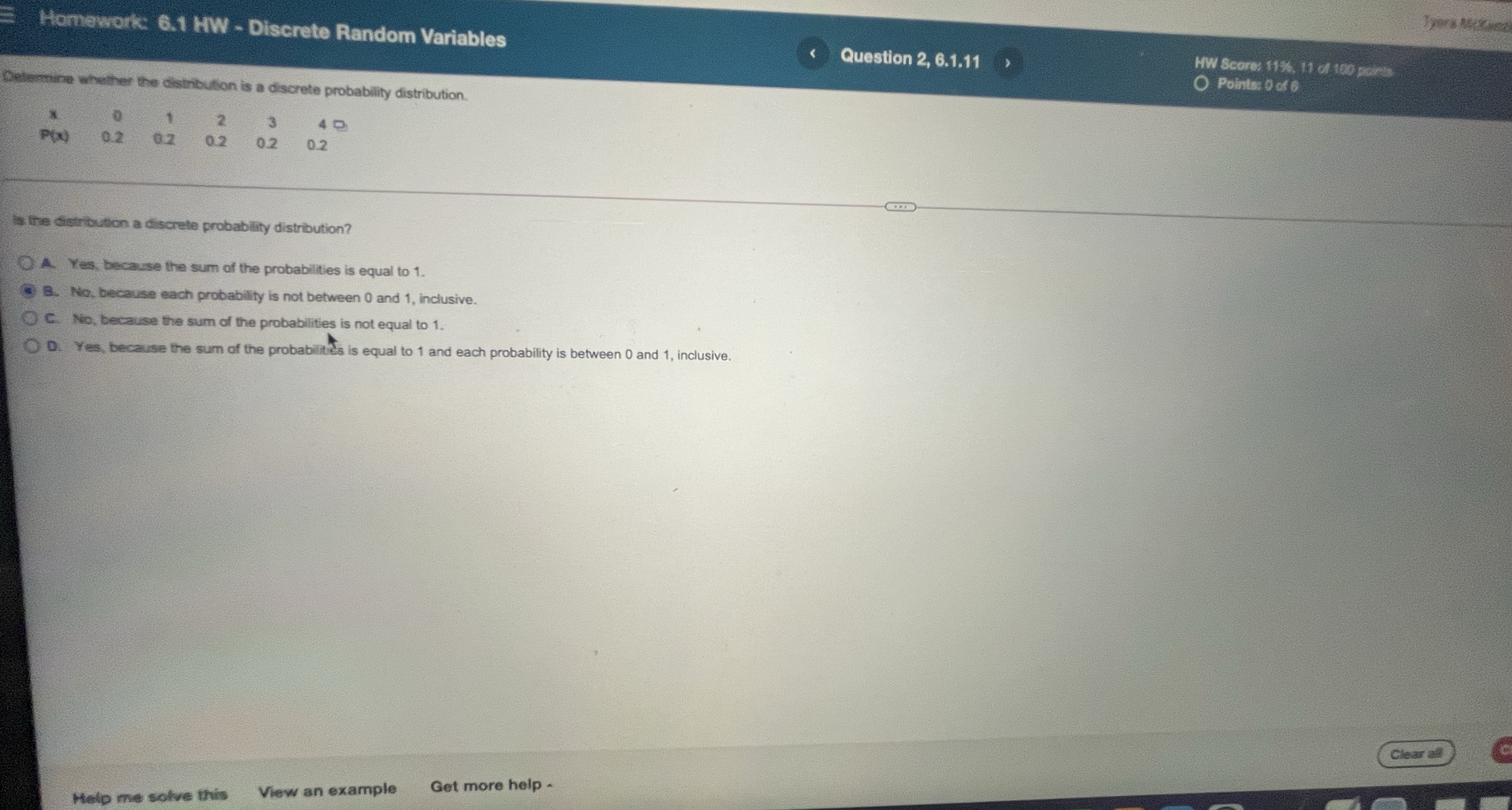 Homework: 6.1 HW - Discrete Random Variables