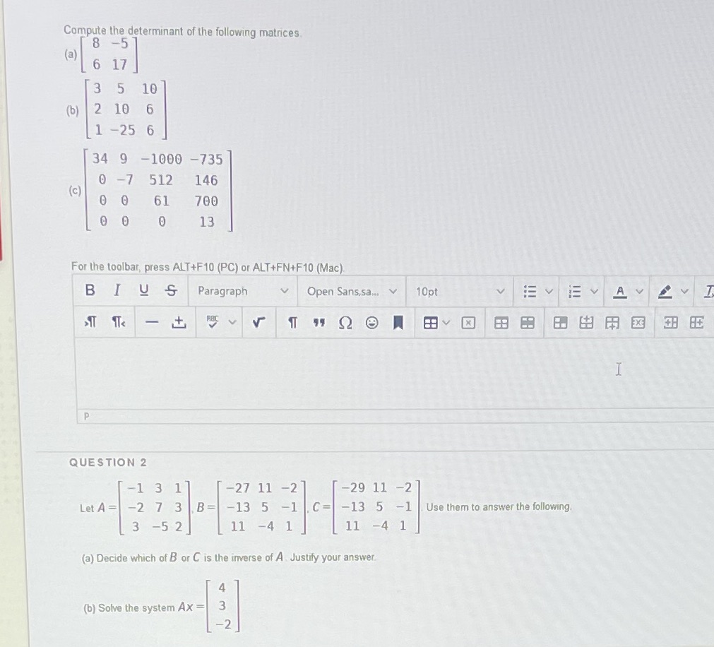 Quiz 5 This is a linear algebra questions please