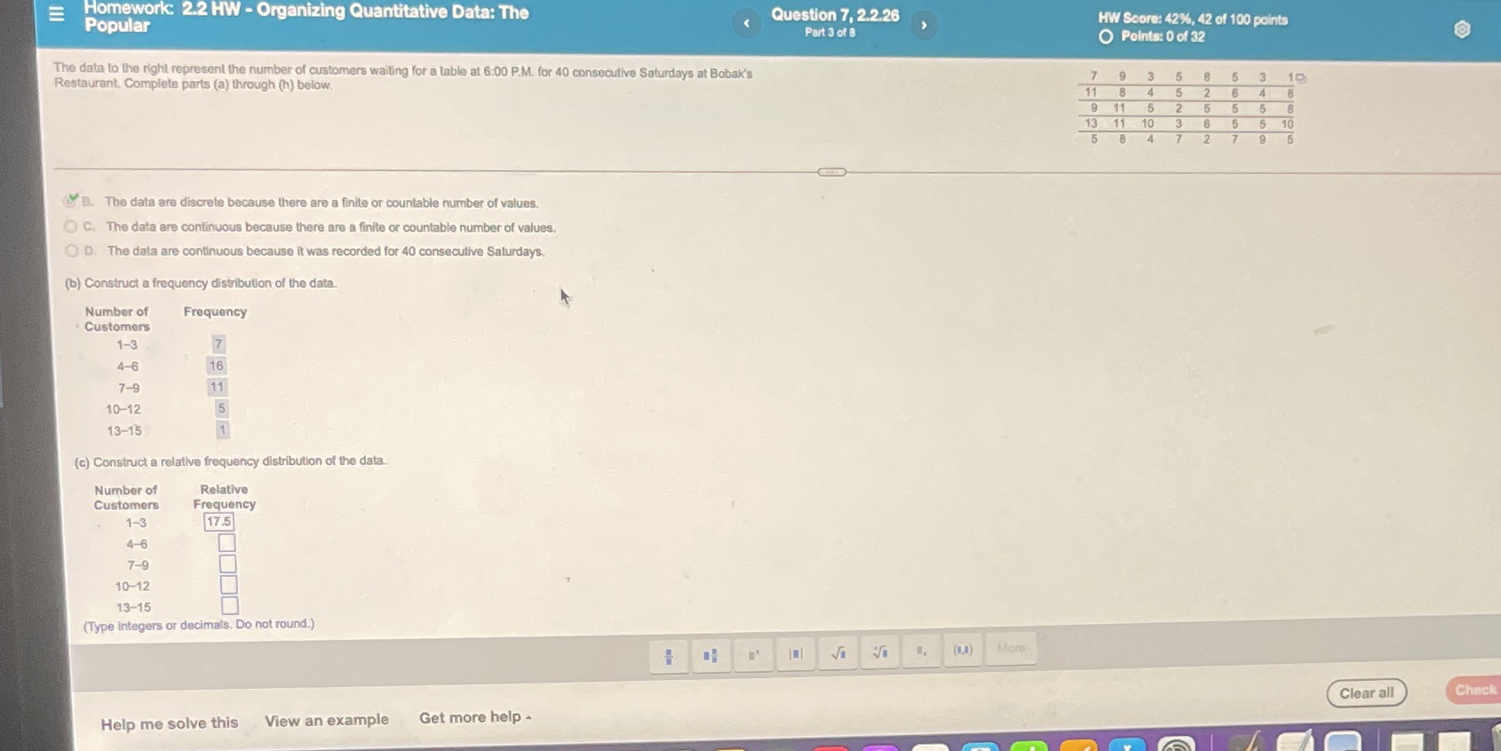 Homework: 2.2 HW - Organizing Quantitative Data: