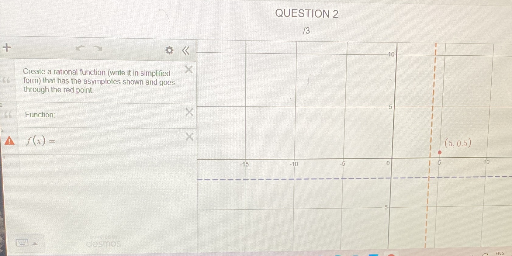 Write the function of the line. the question is
