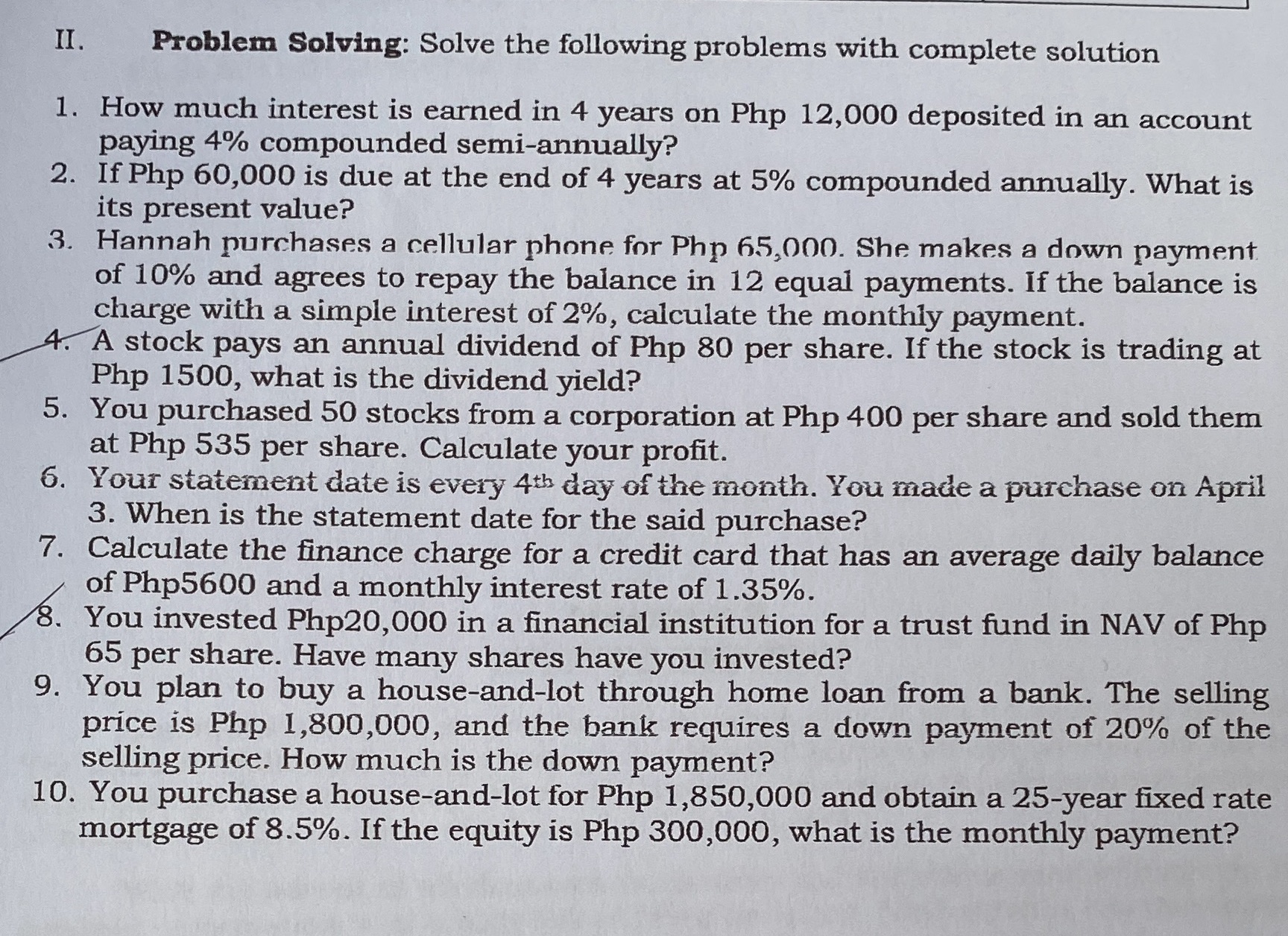 Page 30. Kindly write the answer and solution on
