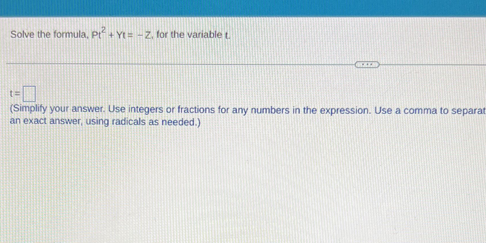 Solve the formula, Xs" + Bs = -Z for the variable