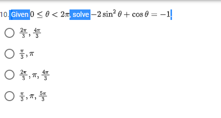 \:Given\:0\:\le \theta \: <2\pi
