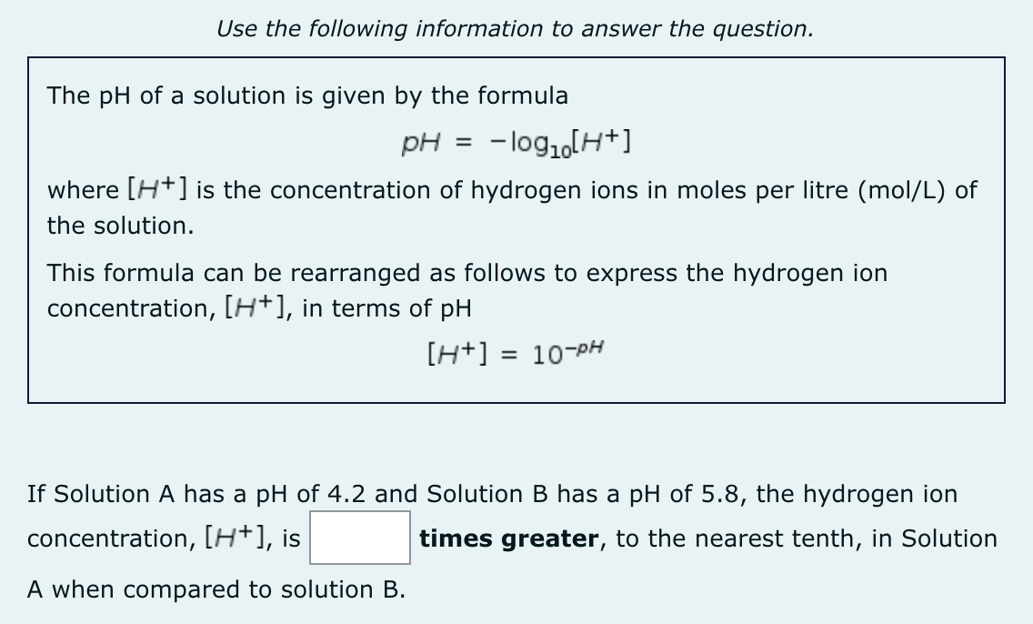 Use the following information to answer the