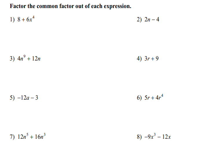 Factor each completely. 1) x2 - 7x - 18 2) p2 -