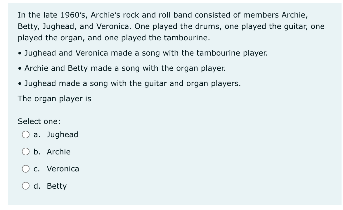 Use the following information to answer the