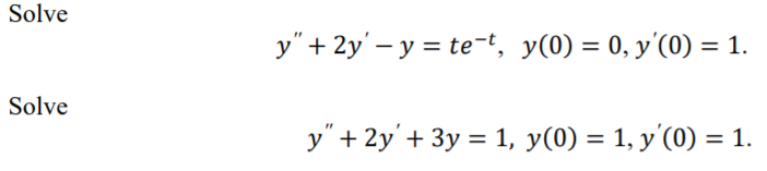 ODE L Laplace Method solution Solve y + 2y'-