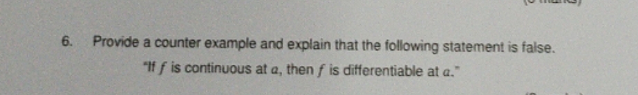 how to solve 6. Provide a counter example and
