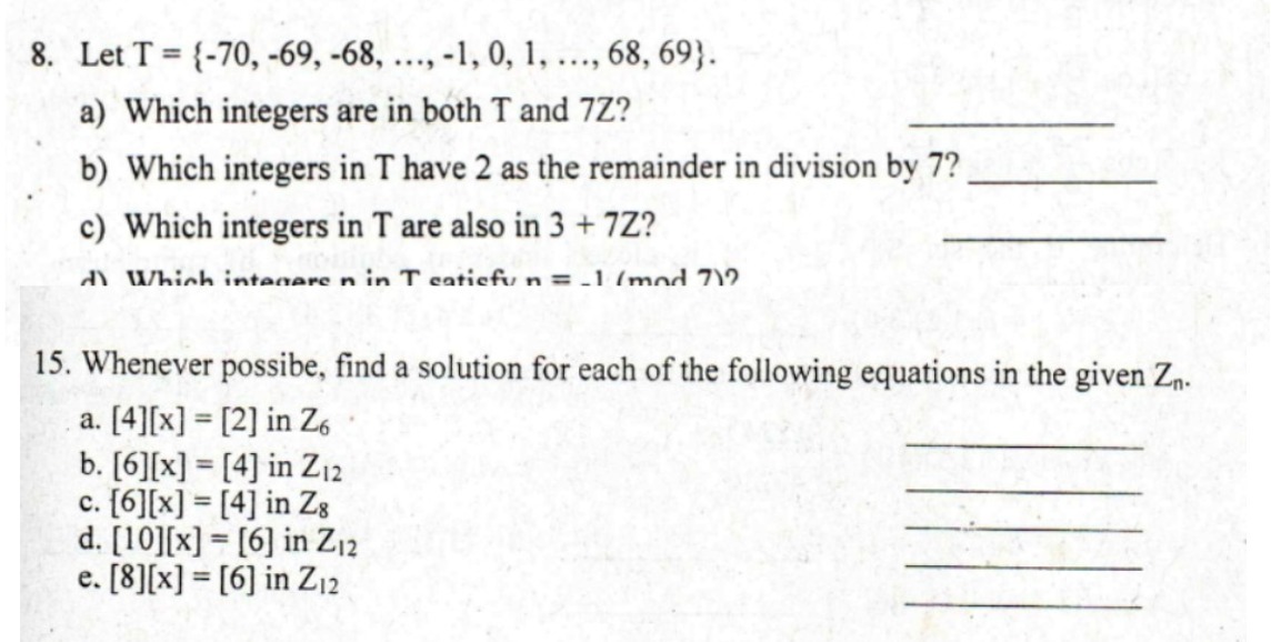 8. Let T = {-70, -69, -68, ..., -1, 0, 1, ...,