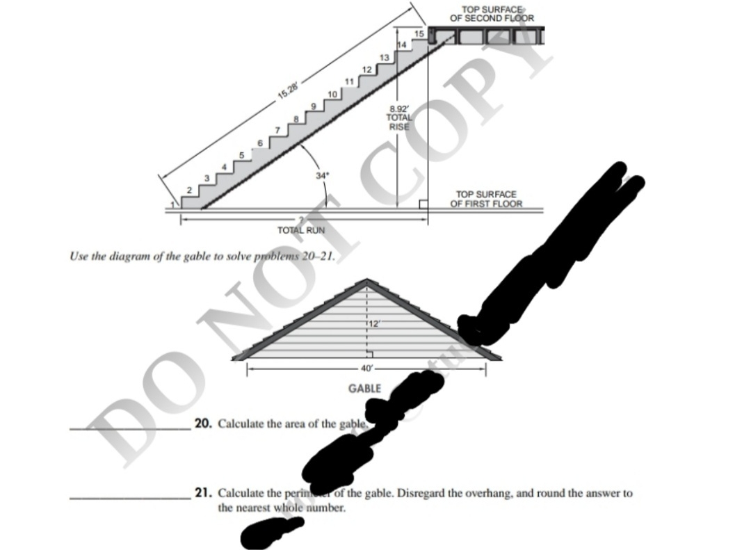 Questions 20 & 21 TOP SURFACE OF SECOND FLOOR 14