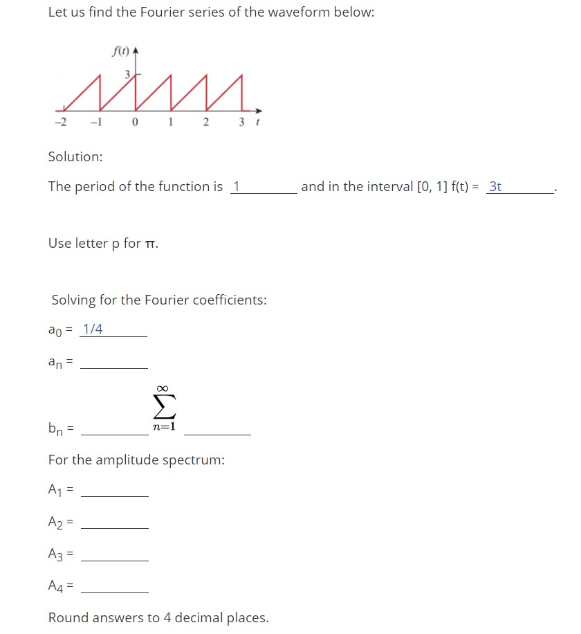 Let us find the Fourier series of the waveform