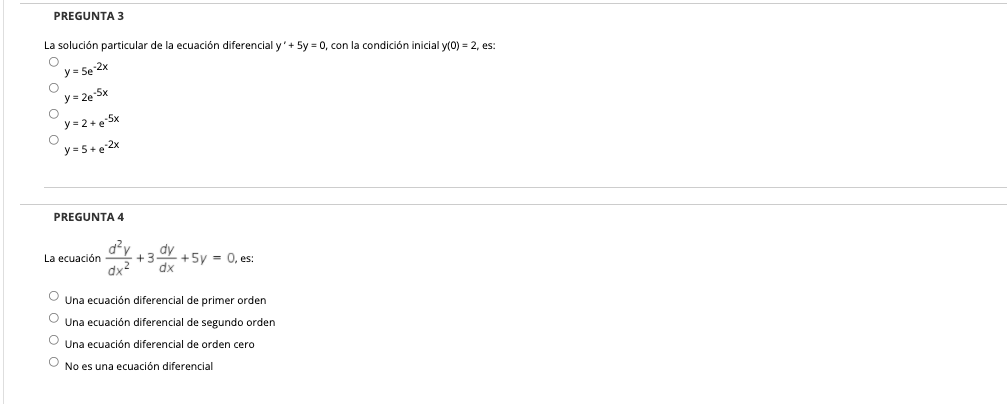 PREGUNTA 3 La solucion particular de la ecuacion