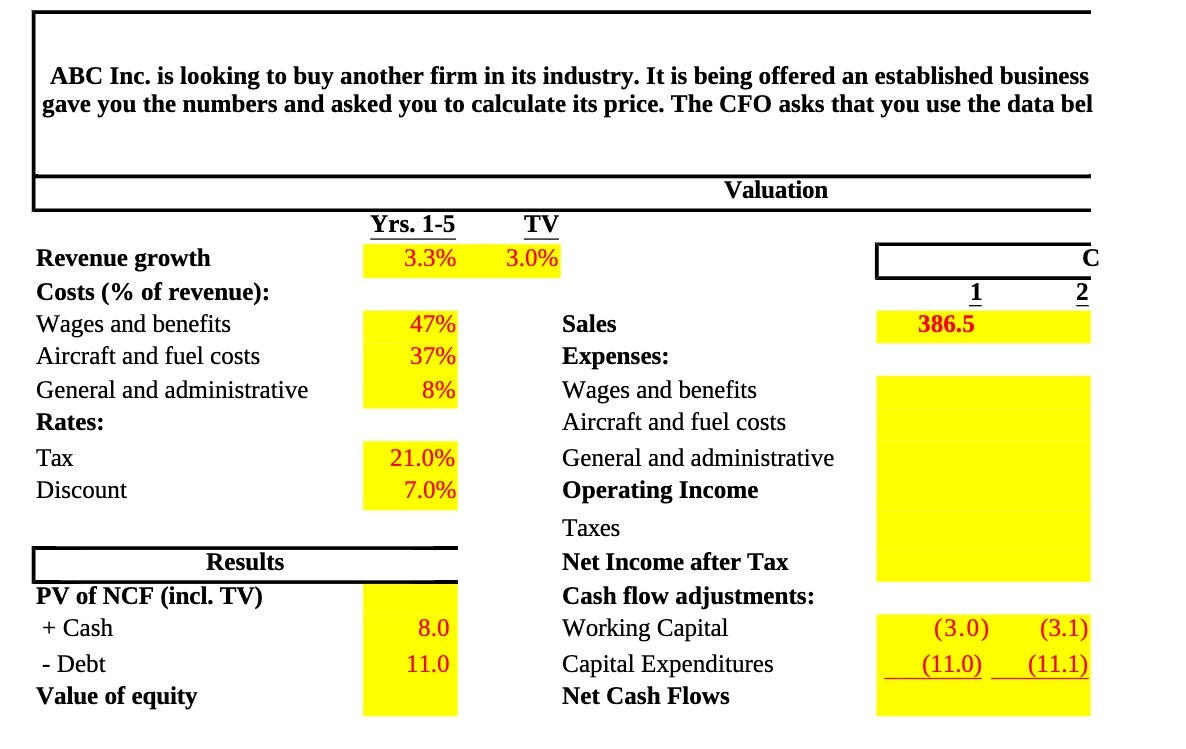 ABC Inc. is looking to buy another firm in its
