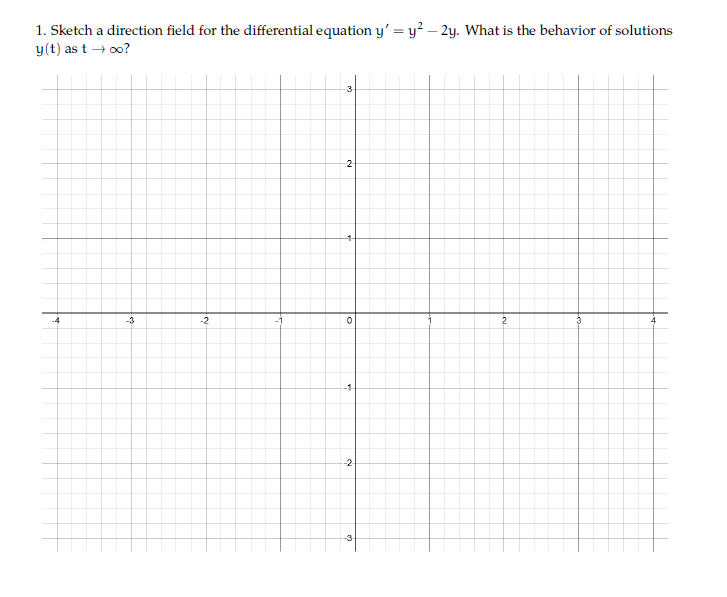 Q1 A) 1. Sketch a direction field for the