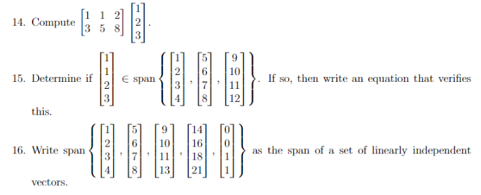 1 2 14. Compute 3 5 8 09 19 15. Determine if C