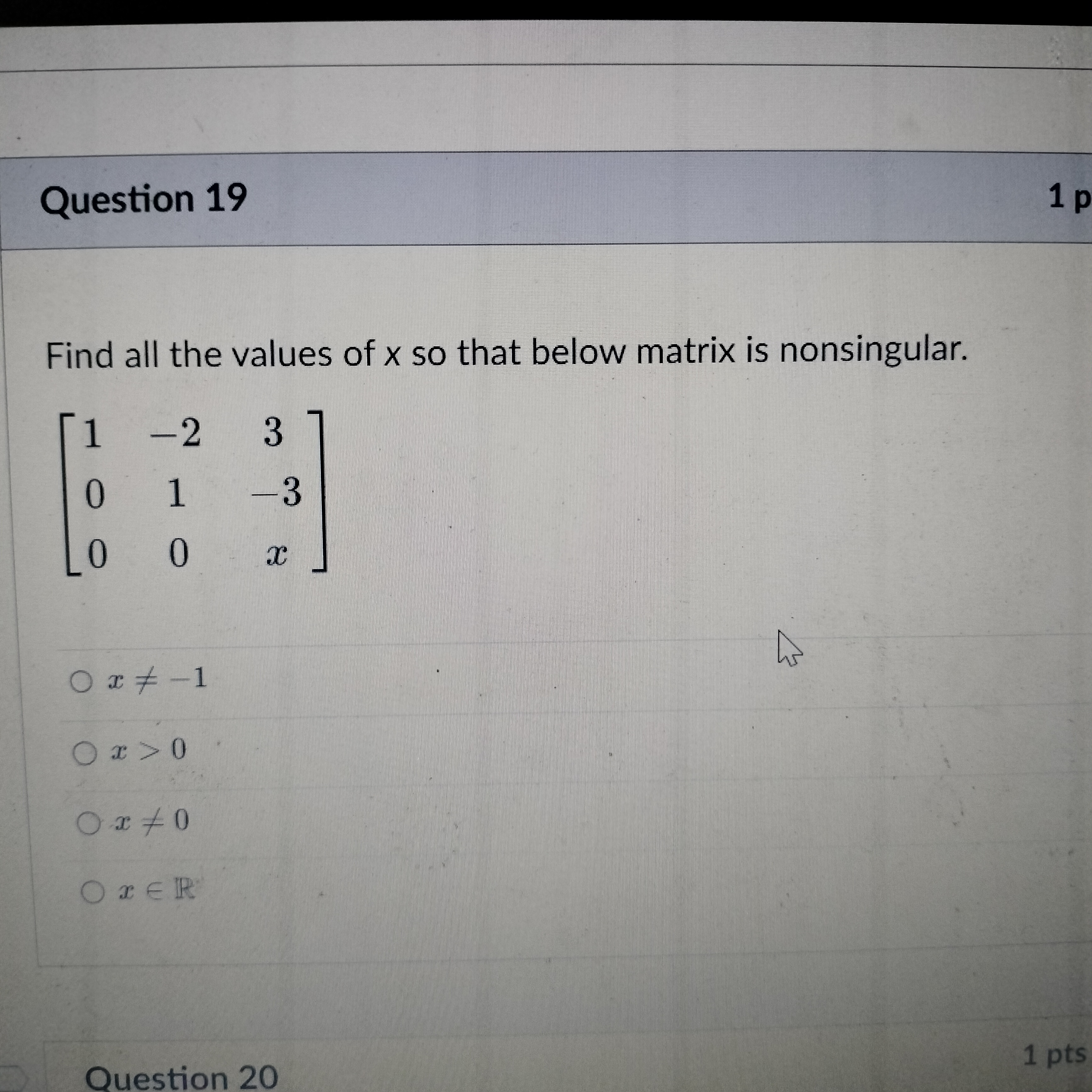\fQuestion 16 1 pts Find the solution to the