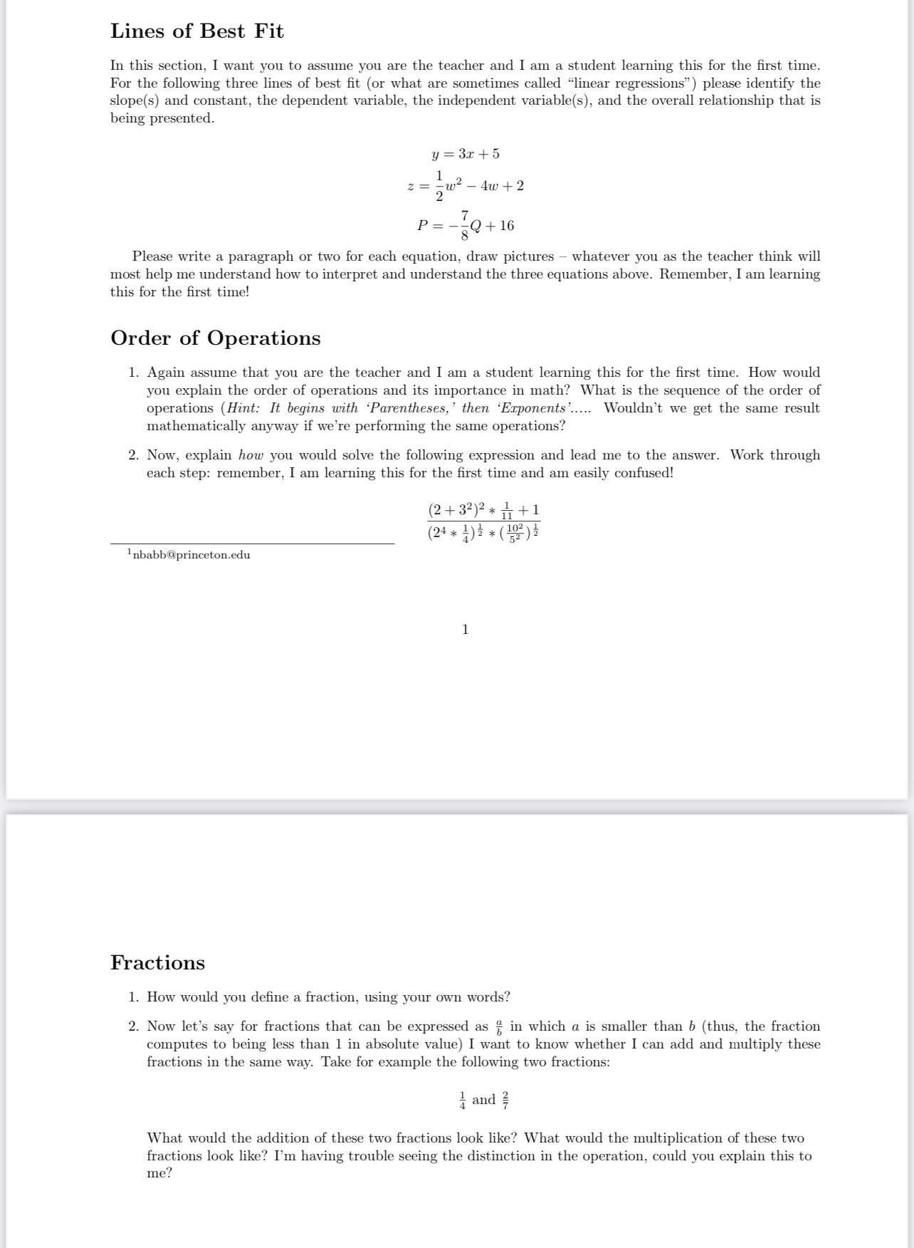 Lines of Best Fit In this section, I want you to