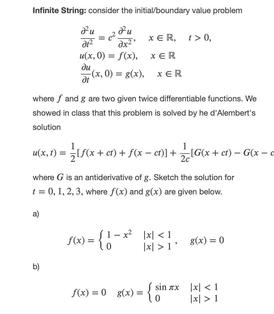 Infinite String: consider the initial/boundary