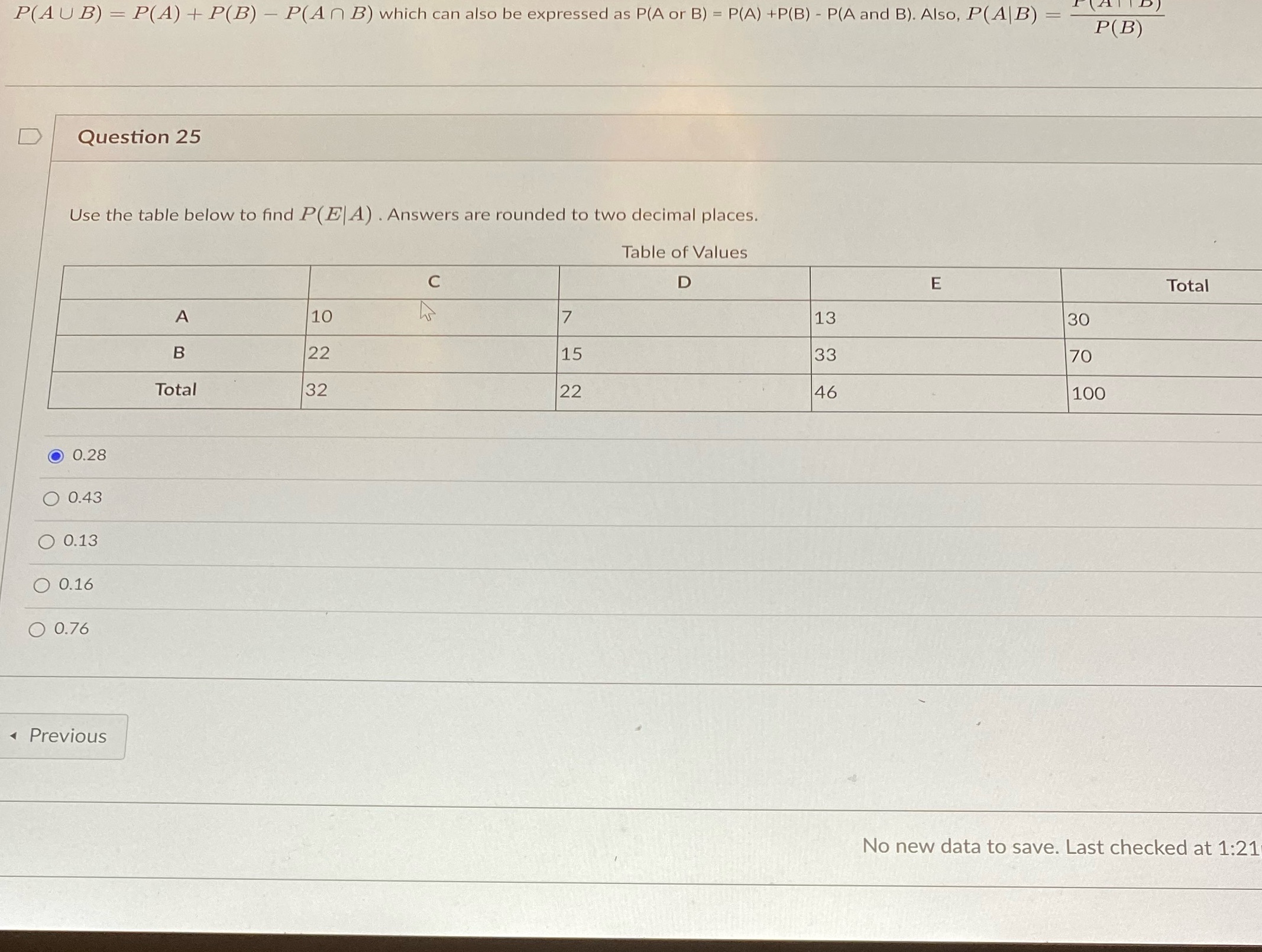 Zoom in to get clearer picture P(AUB) = P(A) +