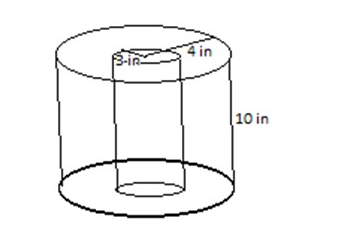 A solid right-circular cylindrical spacer is 10