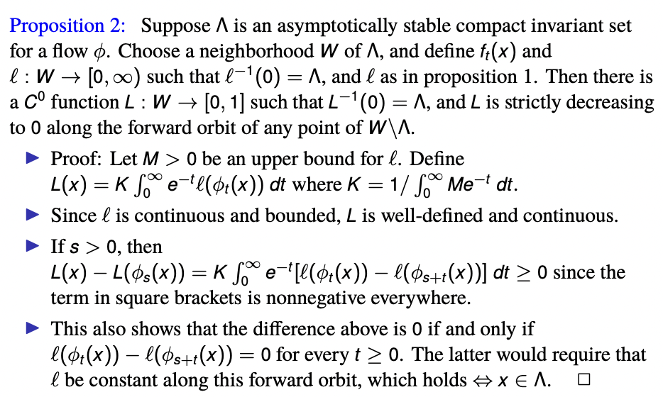 Show that the Lyapunov function L constructed in