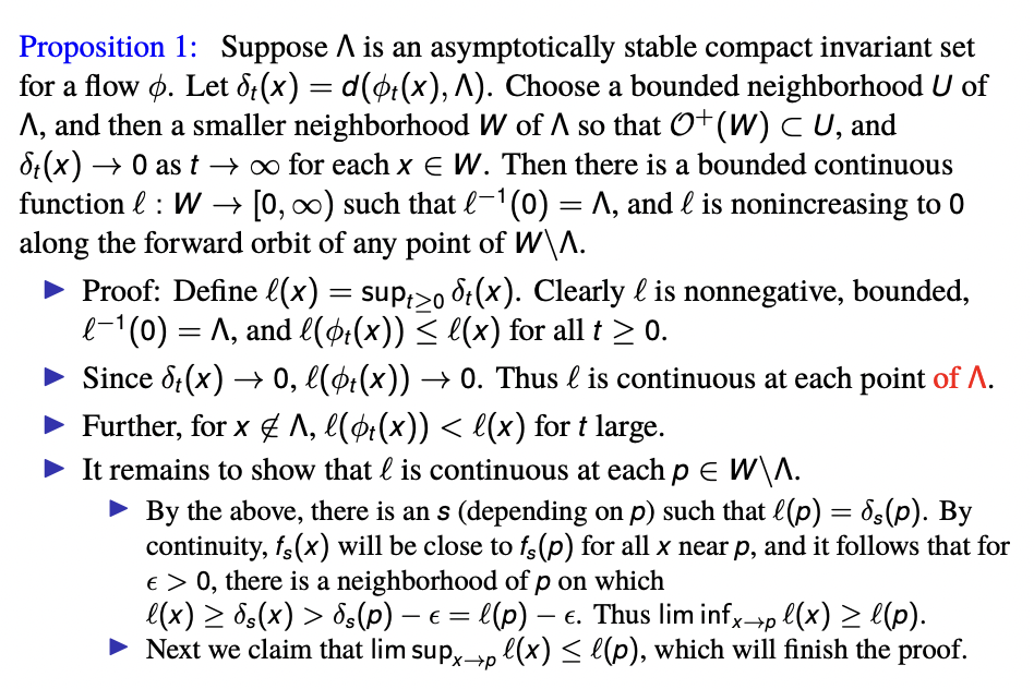 Show that the Lyapunov function L constructed in