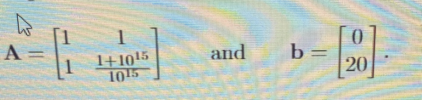 Solve Ax=b for the system of equations without
