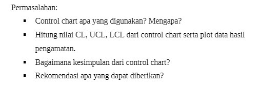 Permasalahan: Control chart apa yang digunakan?