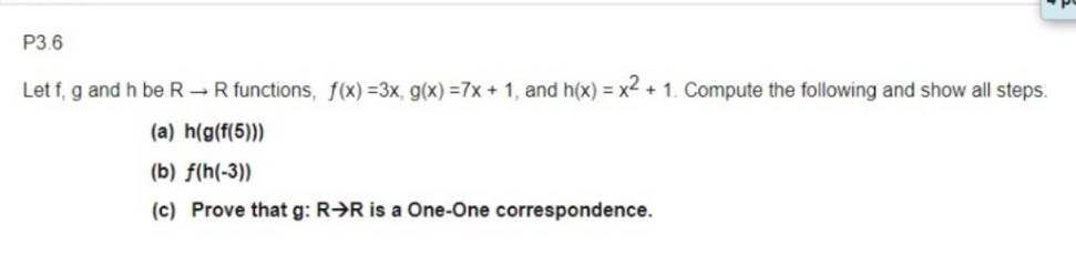 mid exam now P3.6 Let f, g and h be R - R