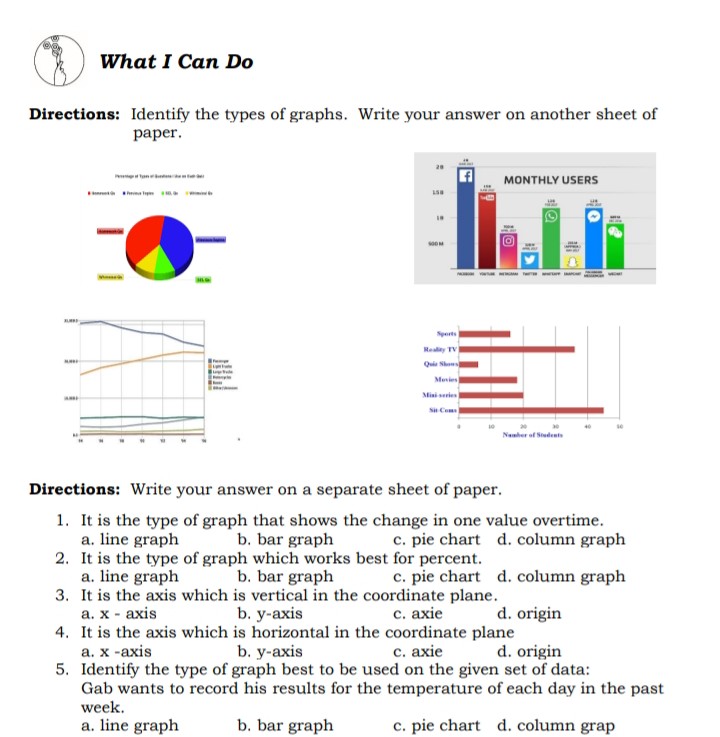 What I Can Do Directions: Calculate for the mean,