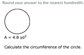 Area and Circumference of a Circle Round your