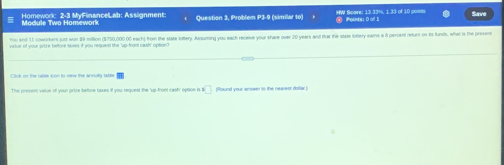 E Homework: 2-3 MyFinanceLab: Assignment: Module
