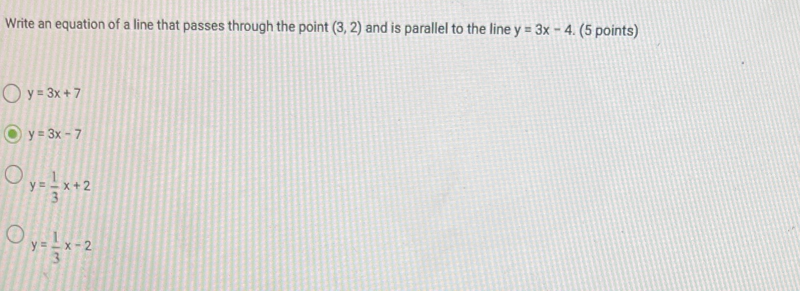 Write an equation of a line that passes through
