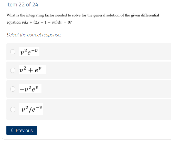 Answer the given problem. Item 22 of 24 What is