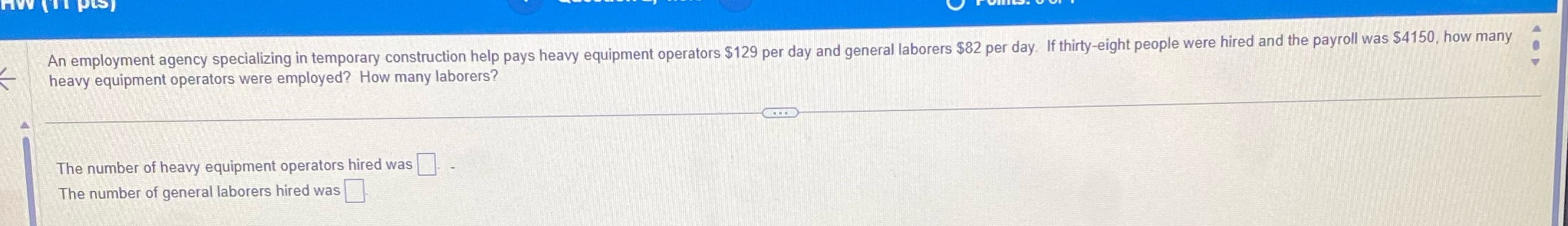 Equipment operators $129 per day and general