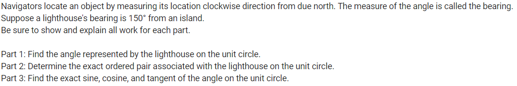1. Navigators locate an object by measuring its