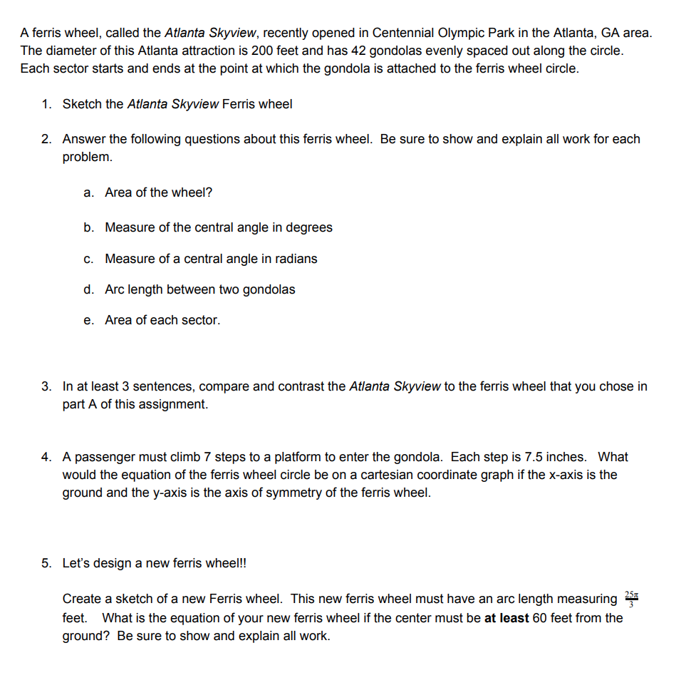 A ferris wheel, called the Atlanta Skyvlew,