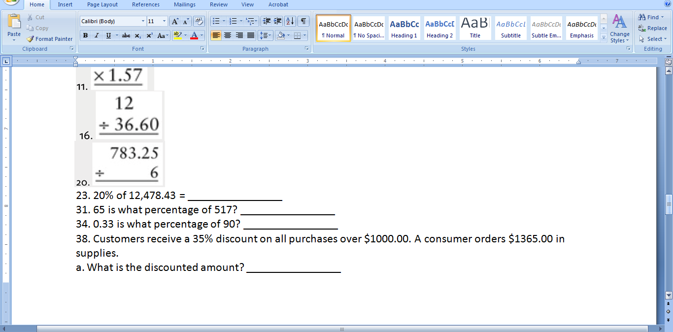 Home Insert Page Layout References Mailings